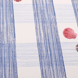 an animated obster themed table setting with the lobster print napkins sliding into the place setting. 