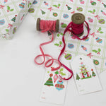 colorful christmas ornaments wrapping paper