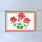 Cottage Grove Geranium Red Rectangular Acrylic Tray, 2 Sizes with a red and green lattice border.