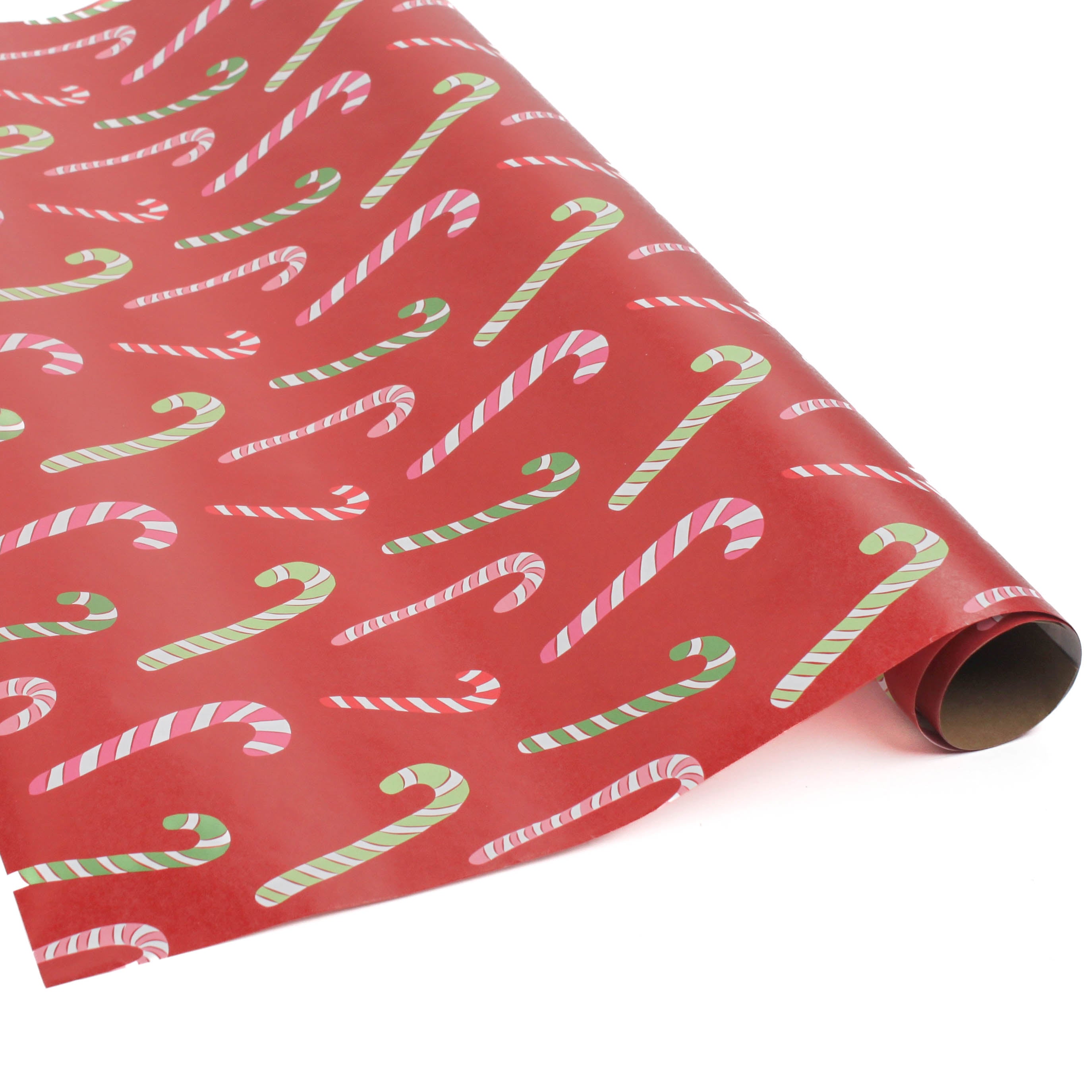 colorful candy cane christmas wrapping paper with colored candy cane motifs