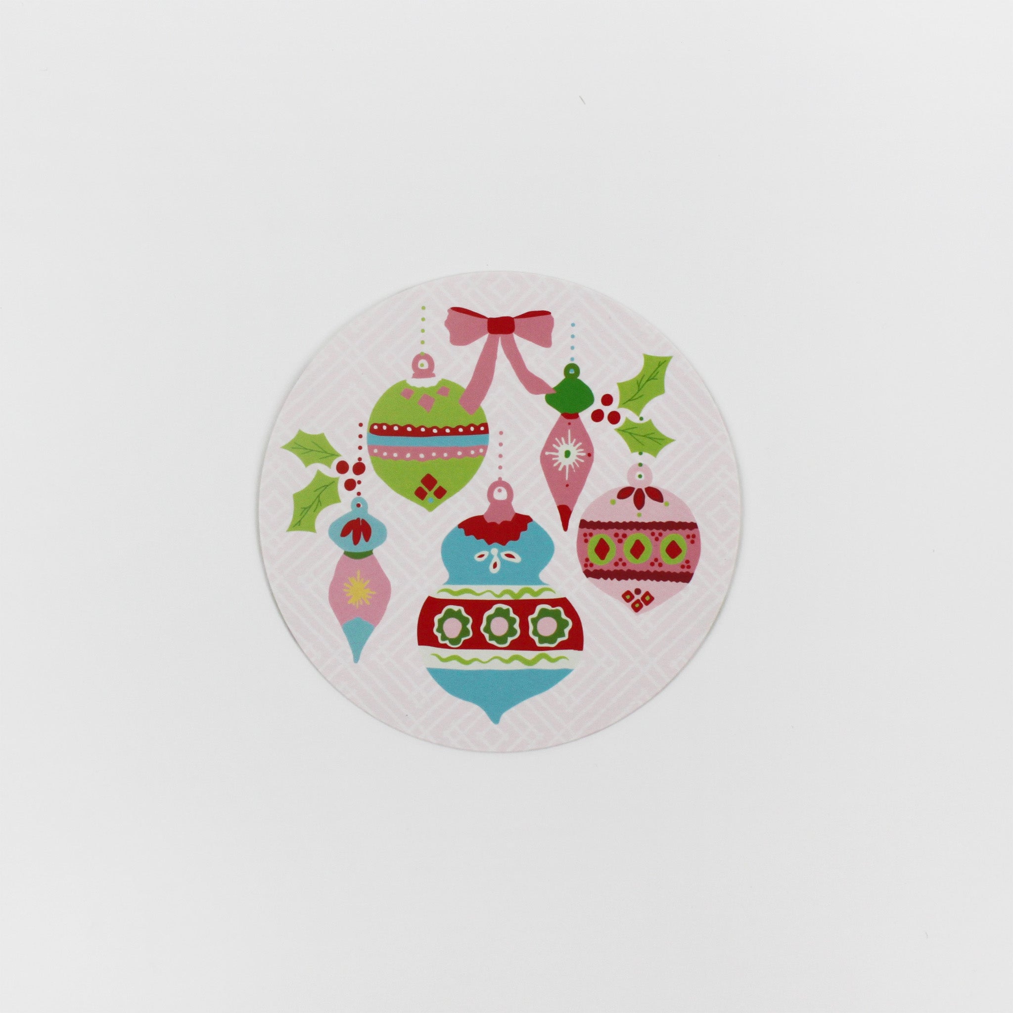 Darling Ornaments Round Paper Christmas Coasters