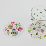 Darling Ornaments Round Paper Christmas Coasters