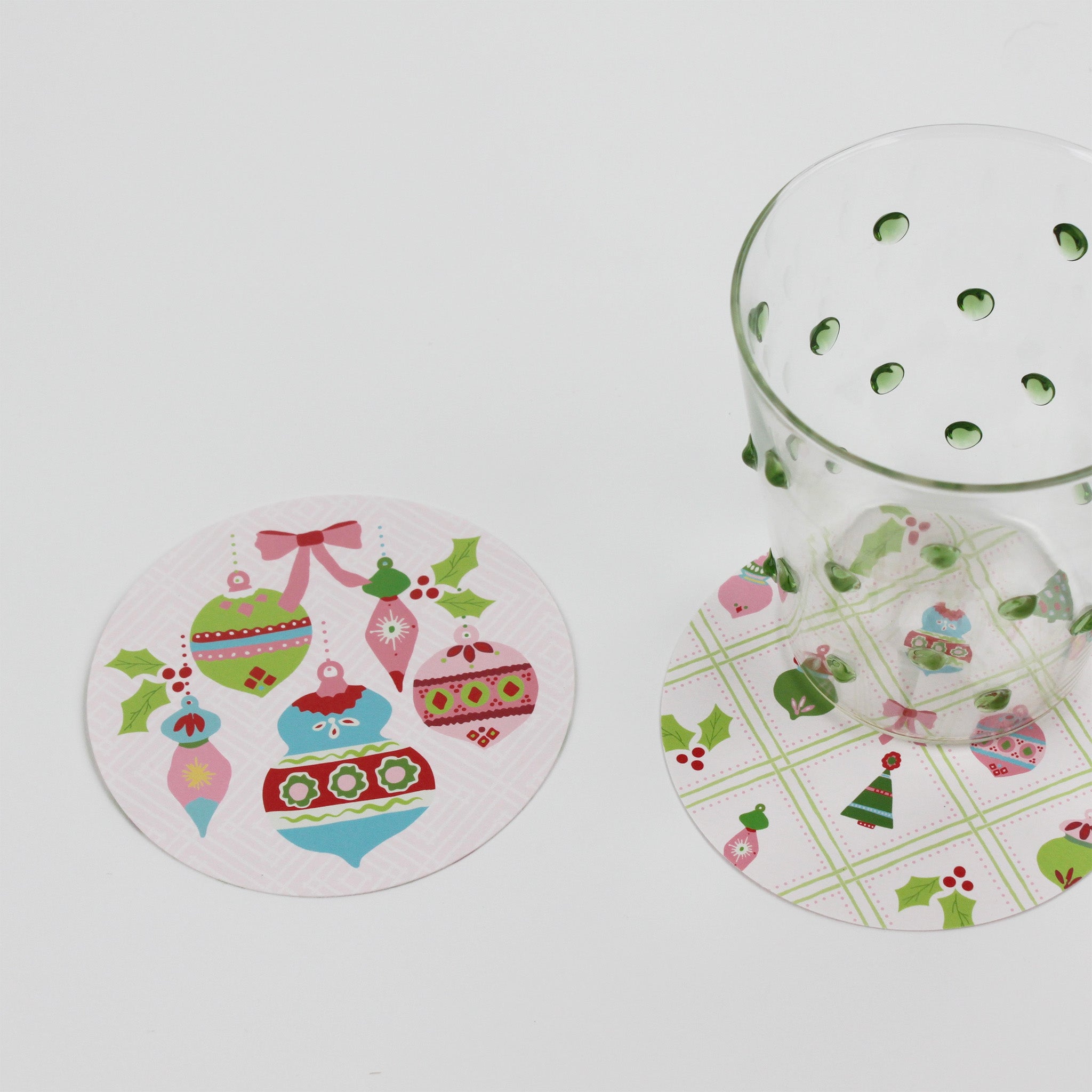 Darling Ornaments Round Paper Christmas Coasters