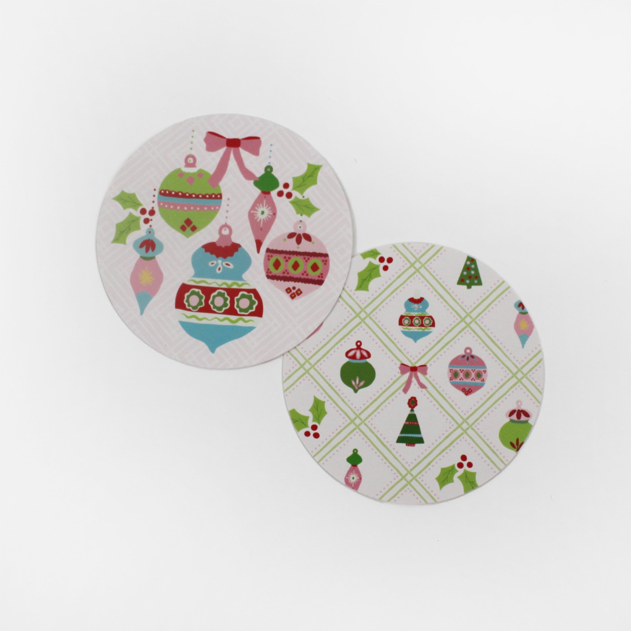 Darling Ornaments Round Paper Christmas Coasters
