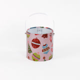 Darling Ornaments, a pink ice bucket decorated with ornament motifs