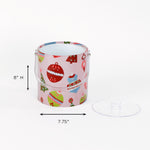 dimension of Darling Ornaments, a pink ice bucket decorated with ornament motifs