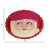 dimension of An oval Christmas rug featuring a large santa face