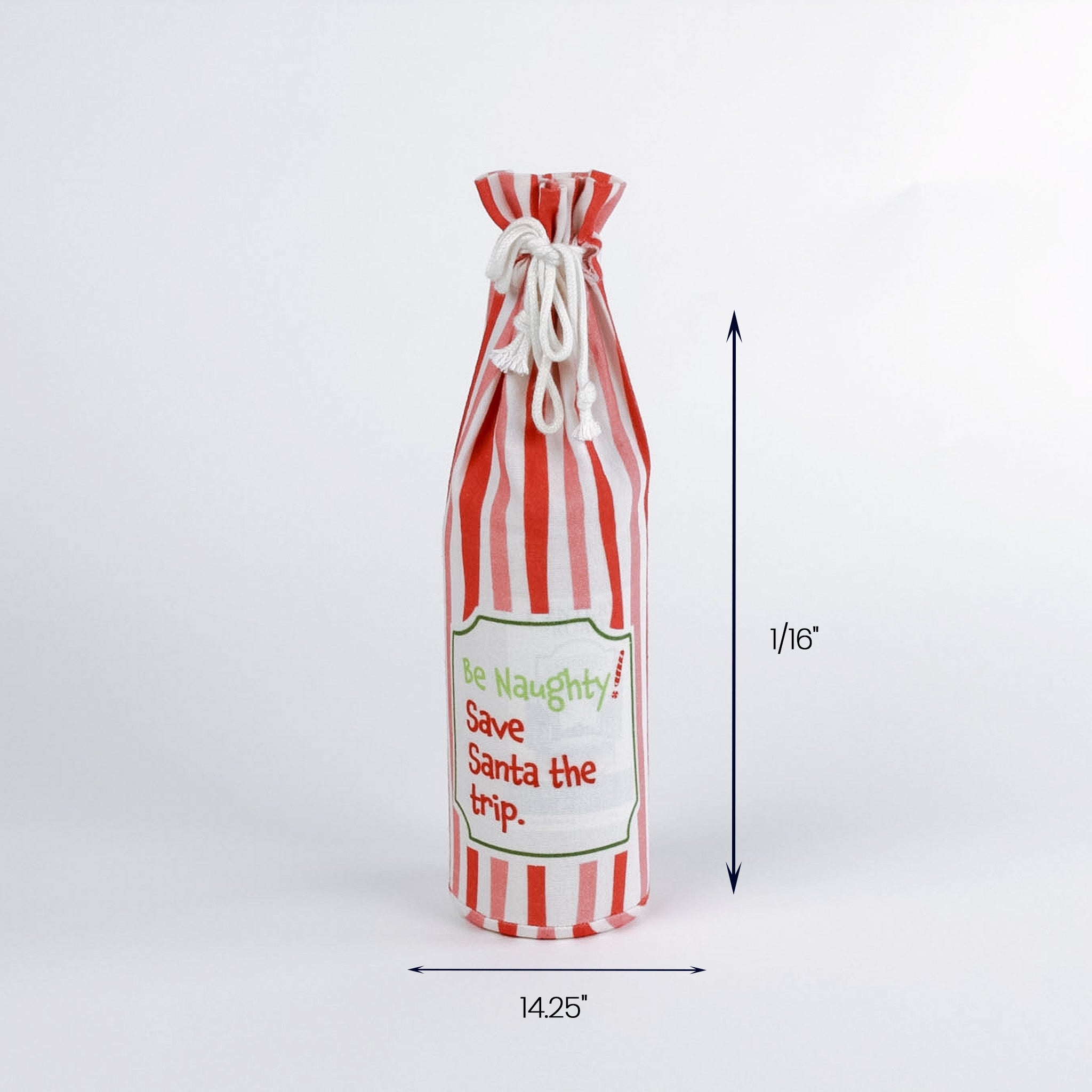 Be Naughty Save Santa the Trip Wine Bottle Bag – 14.25″ x 16″