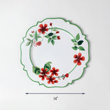 Cottage Grove Geranium Tole Metal Hand-Painted Chargers, Set of 4