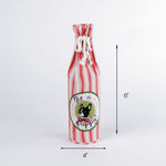 Not a Puppy striped bottle gift bag, 4 x 6 inches.