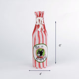 Not a Puppy striped bottle gift bag, 4 x 6 inches.