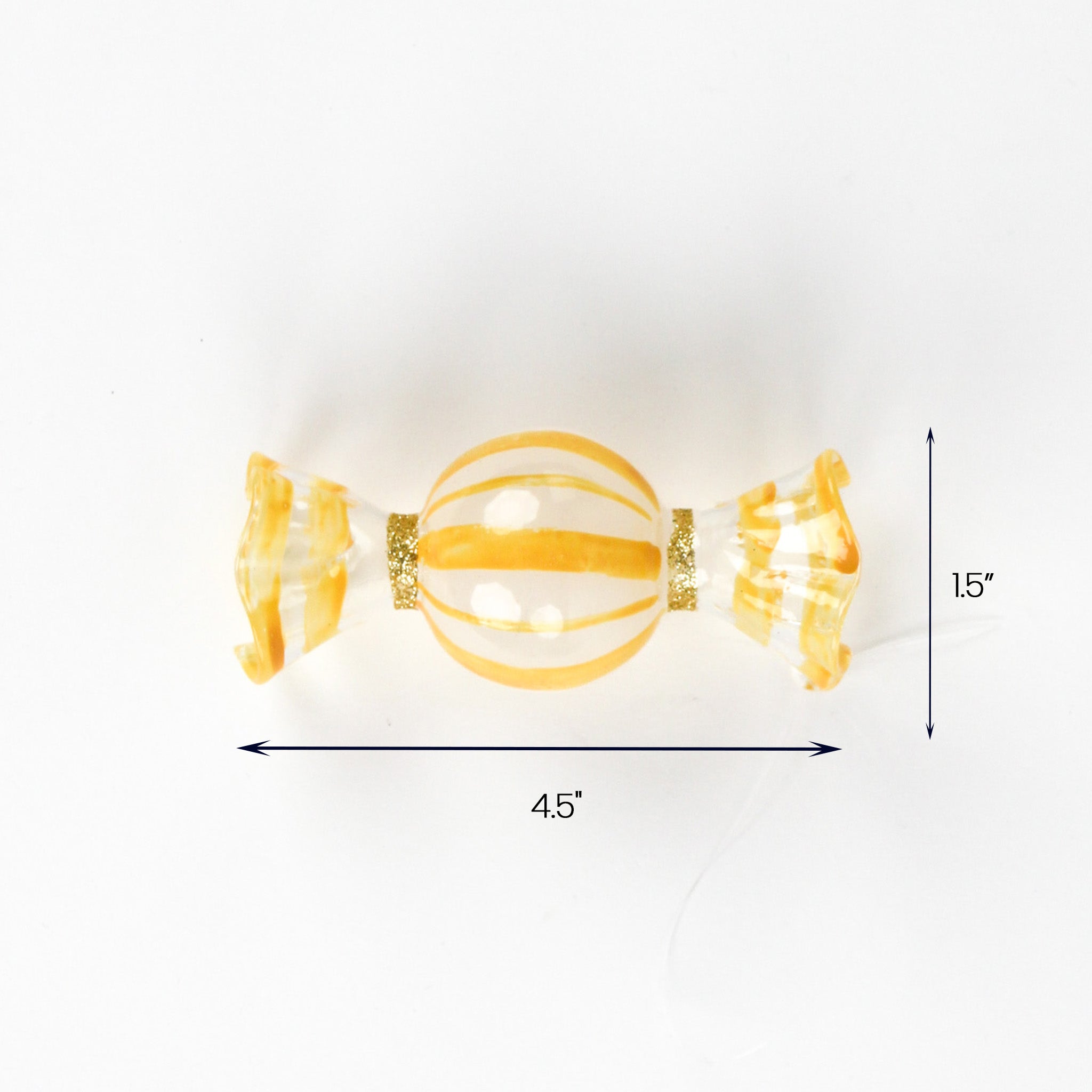 Yellow Glass Candy Ornament – 4.5" x 1.5"