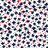 wallpaper pattern of blue stars and red spots on a white background