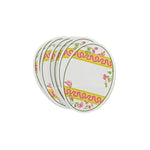 Set of egg-shaped spring paper place card designed by Madcap Cottage with a floral and ribbon design on a white background