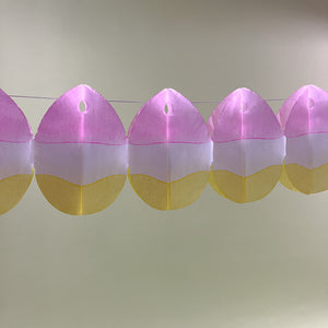 Yellow/Pink/White Easter Egg Tissue Paper Garland