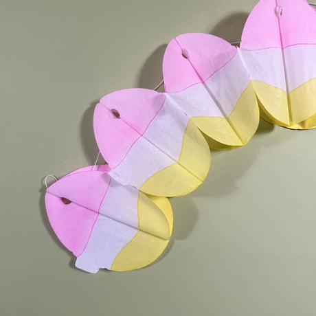 Yellow/Pink/White Easter Egg Tissue Paper Garland