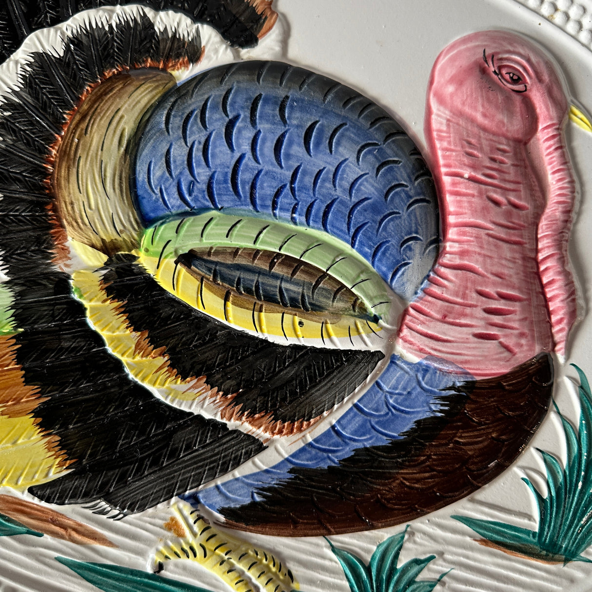 Vintage Oversized Oval Ceramic Turkey Platter