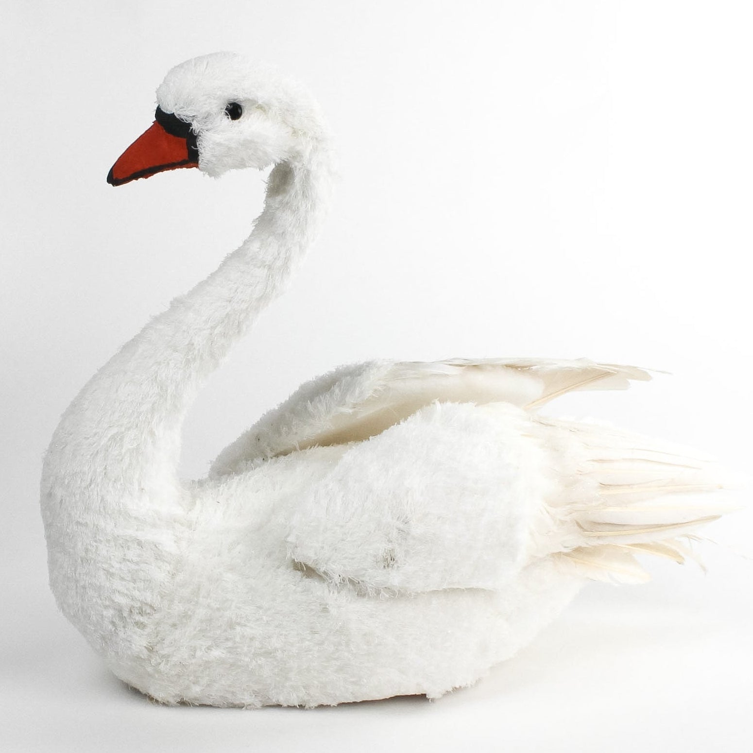 Feathered Swan Centerpiece in a white background