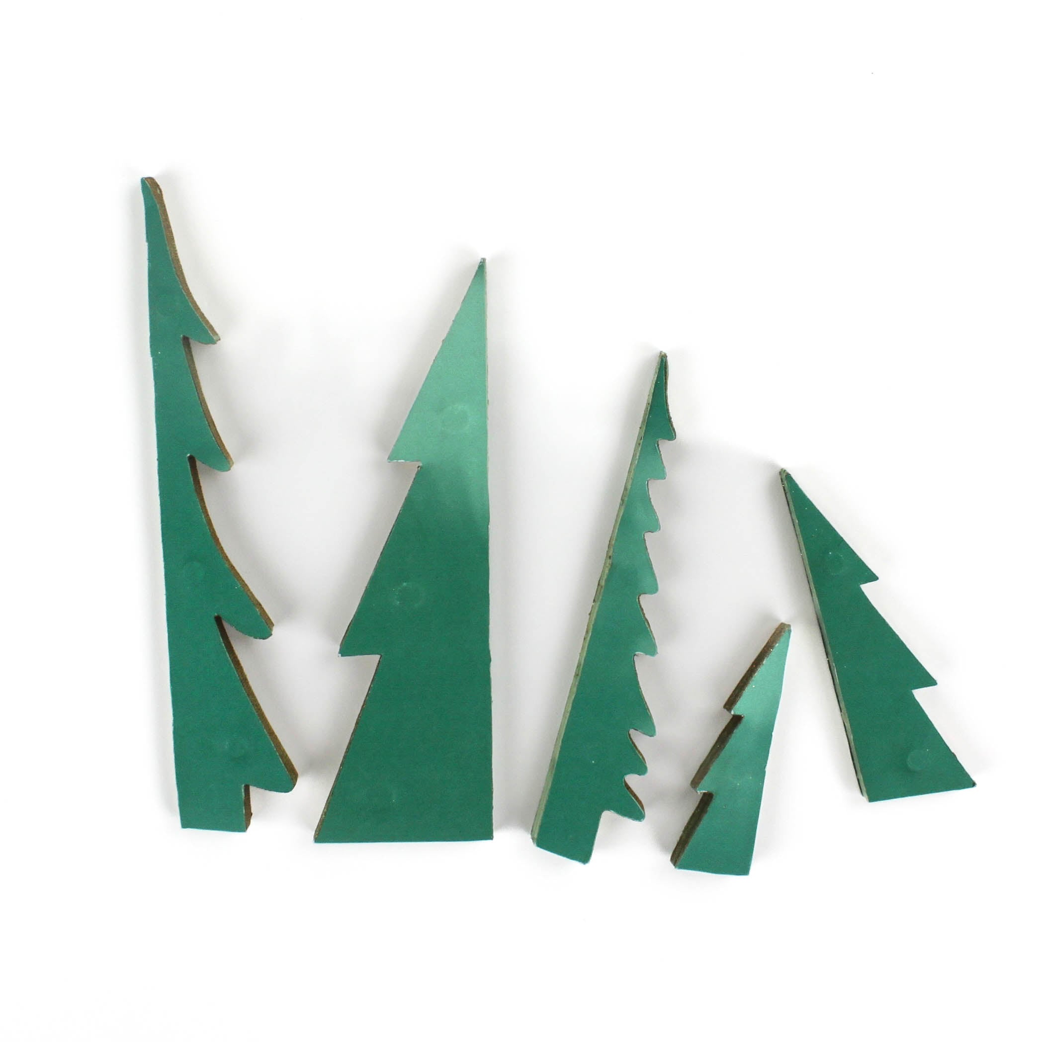 folded Paper Green Christmas Tree Decorations
