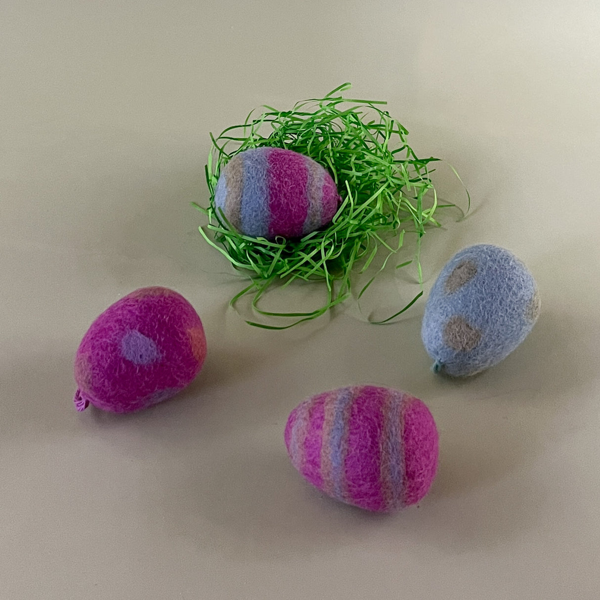 Felted wool easter egg ornaments