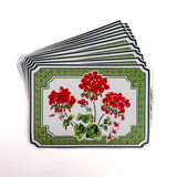 Shaped Christmas Geranium Paper Placemats, Set of 12