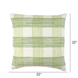 Gin Lane Celery Green White outdoor pillow, 22 by 22 inches.