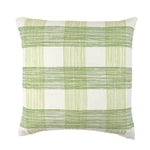 Back view of Gin Lane Celery Green White outdoor pillow.