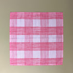 a pink gingham cloth dinner napkins in gin lane print fabric by Madap Cottage