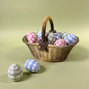 Gin Lane 4" Tole Decorative Easter Eggs in  basket