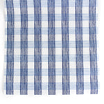 a Gin Lane Blue Gingham Paper Table Runner on a white background