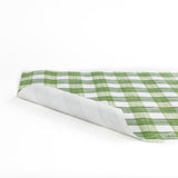 a Gin Lane Green Gingham Paper Table Runner on a white background