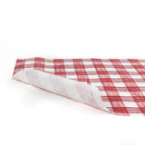 a Gin Lane Red Gingham Paper Table Runner on a white background