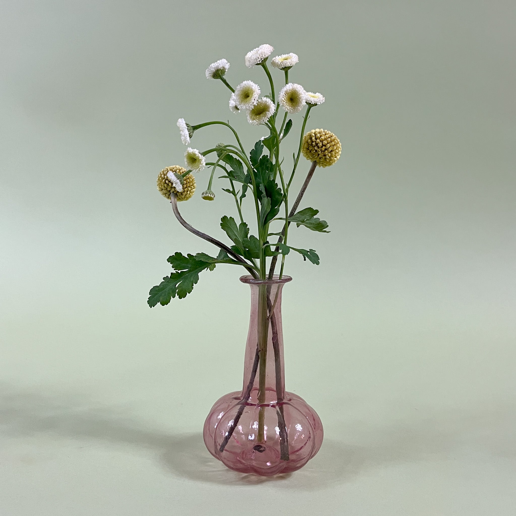 pink blown glass bud vase