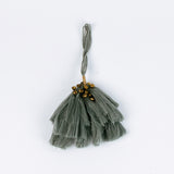 gray elegant tassel Christmas ornaments with small gold bells