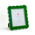 Green 8 x 10 scalloped photo frame on a white background