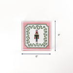 Green Christmas Nutcracker Square Acrylic Tray medium with dimension of 8" x 8".