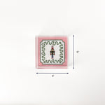 Green Christmas Nutcracker Square Acrylic Tray small with dimension of 6" x 6".