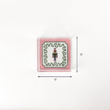 Green Christmas Nutcracker Square Acrylic Tray small with dimension of 6" x 6".