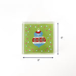 Green Ornaments Christmas Acrylic Tray (Medium) with dimension of 8" x 8".