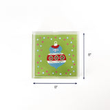 Green Ornaments Christmas Acrylic Tray (Medium) with dimension of 8" x 8".