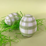 green gingham large decorative easter eggs