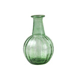 Green glass vase on a white background