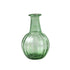 Green glass vase on a white background