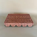 green rattan serving tray bottom