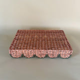 green rattan serving tray bottom