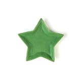 Green star-shaped bowl on a white background