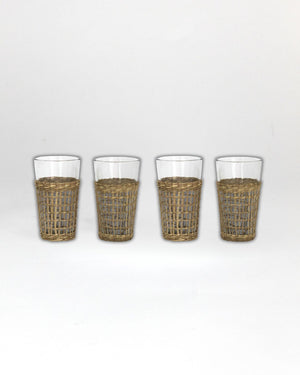 Seagrass Wrapped Glasses, Set of 4