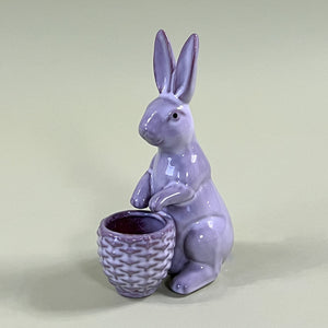 grey ceramic easter bunny side