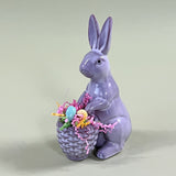 grey ceramic easter bunny with candy in basket