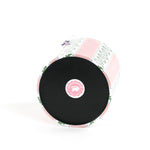 bottom of a Harbor trail Bahama pink stripe pattern covered acrylic ice bucket.